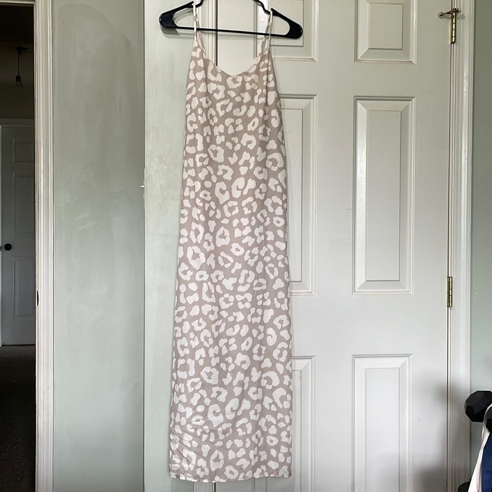 Pink lily cheetah print maxi dress